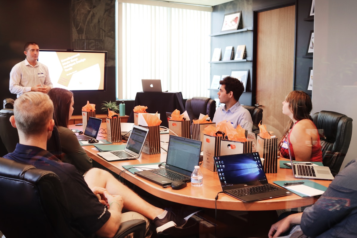Design team collaborating on interface work